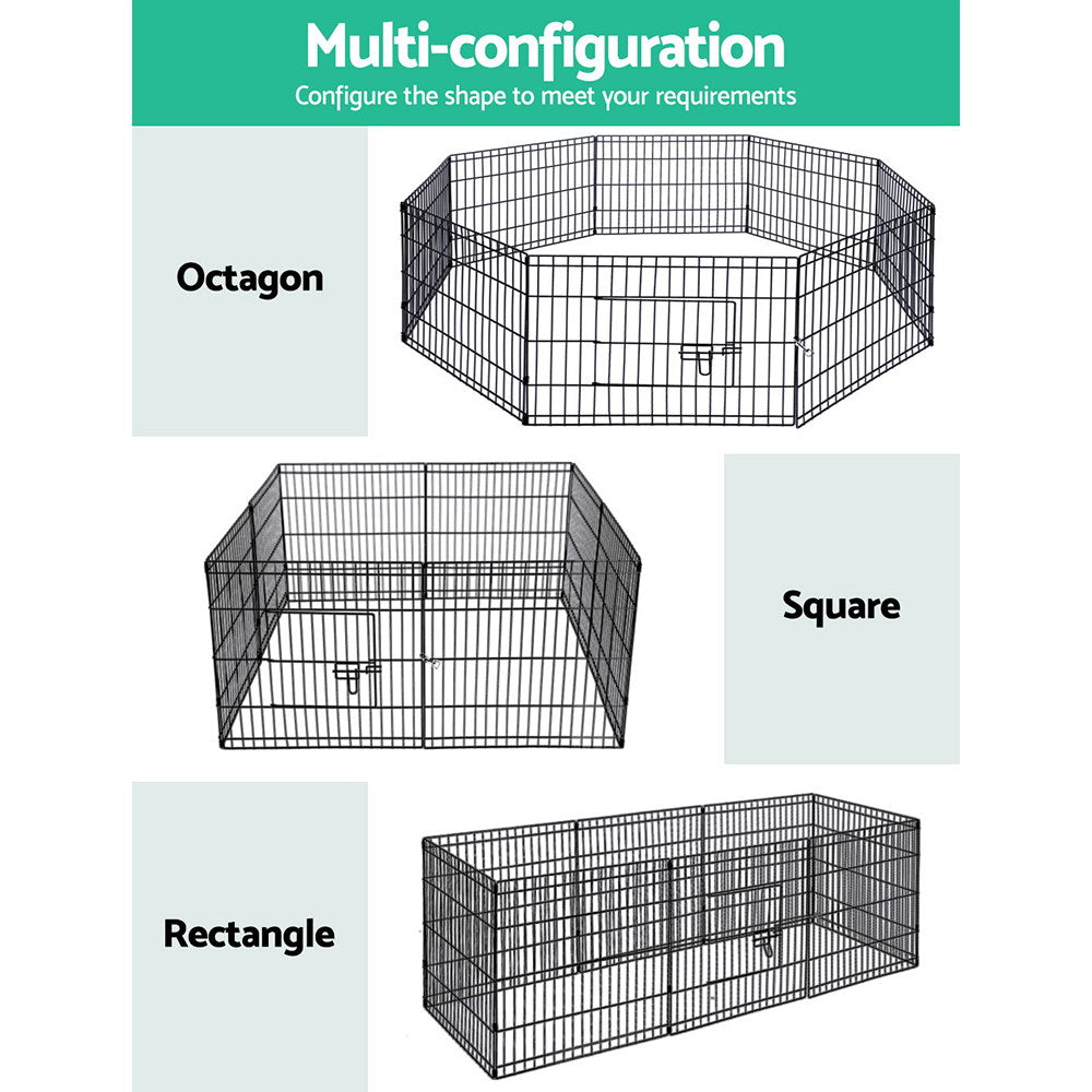 i.Pet Pet Dog Playpen 24" 8 Panel Puppy Exercise Cage Enclosure Fence - MarKay Outdoors