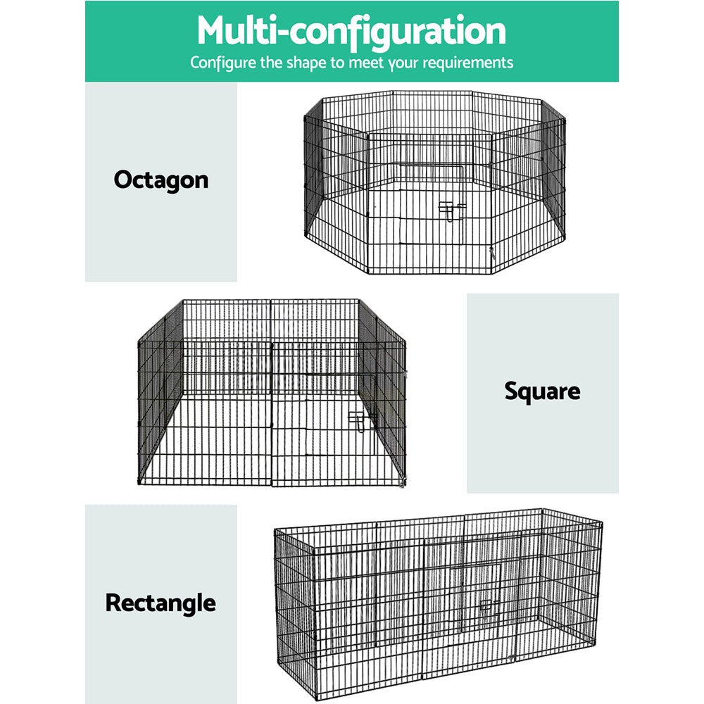 i.Pet Pet Playpen Dog Playpen 30" 8 Panel Puppy Exercise Cage Enclosure Fence - MarKay Outdoors