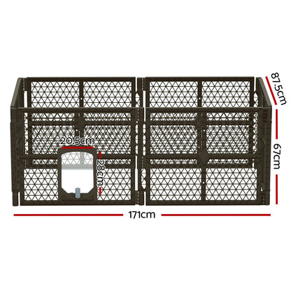 i.Pet Pet Dog Playpen Enclosure 6 Panel Fence Puppy Cage Plastic Play Pen Fold