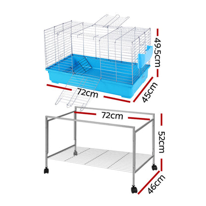 i.Pet Rabbit Cage Hutch Cages Indoor Hamster Enclosure Carrier Bunny Blue - MarKay Outdoors