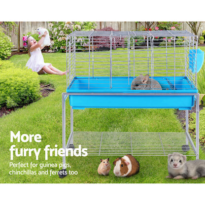 i.Pet Rabbit Cage Hutch Cages Indoor Hamster Enclosure Carrier Bunny Blue - MarKay Outdoors