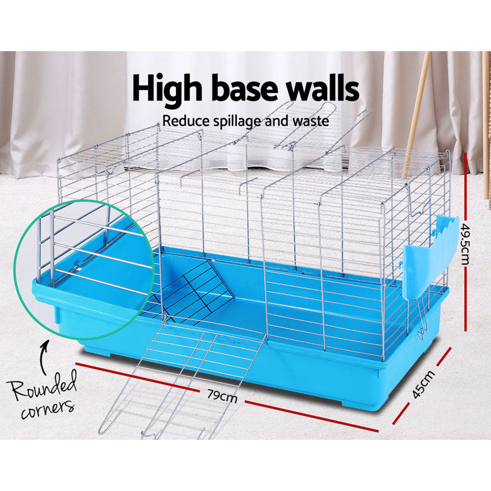 i.Pet Rabbit Cage Hutch Cages Indoor Hamster Enclosure Carrier Bunny Blue - MarKay Outdoors