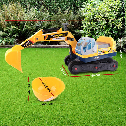 Keezi Kids Ride On Excavator - Yellow - MarKay Outdoors