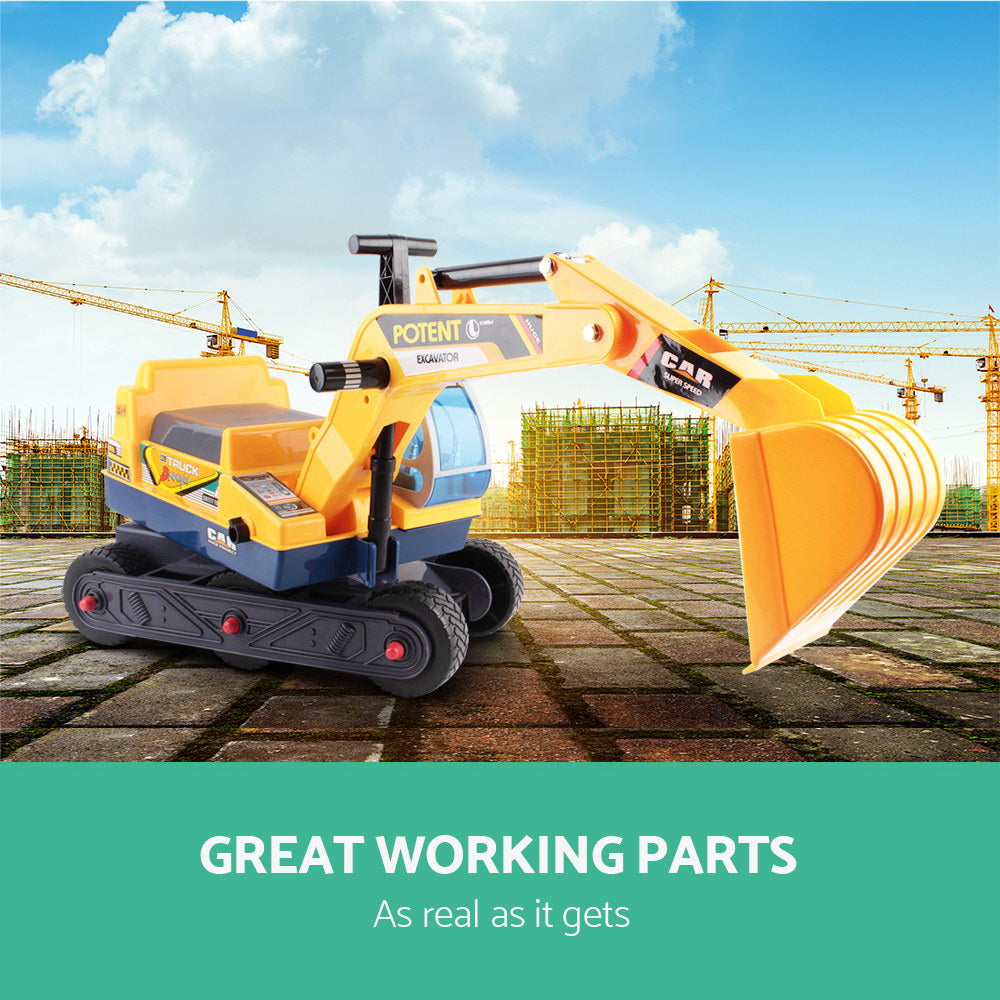 Keezi Kids Ride On Excavator - Yellow - MarKay Outdoors