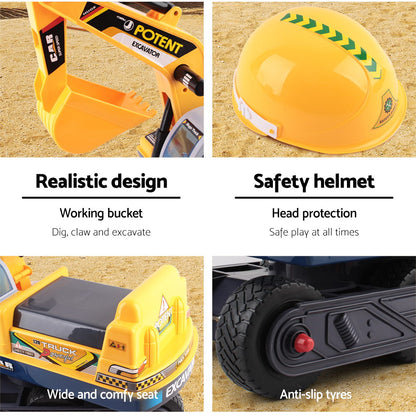 Keezi Kids Ride On Excavator - Yellow - MarKay Outdoors