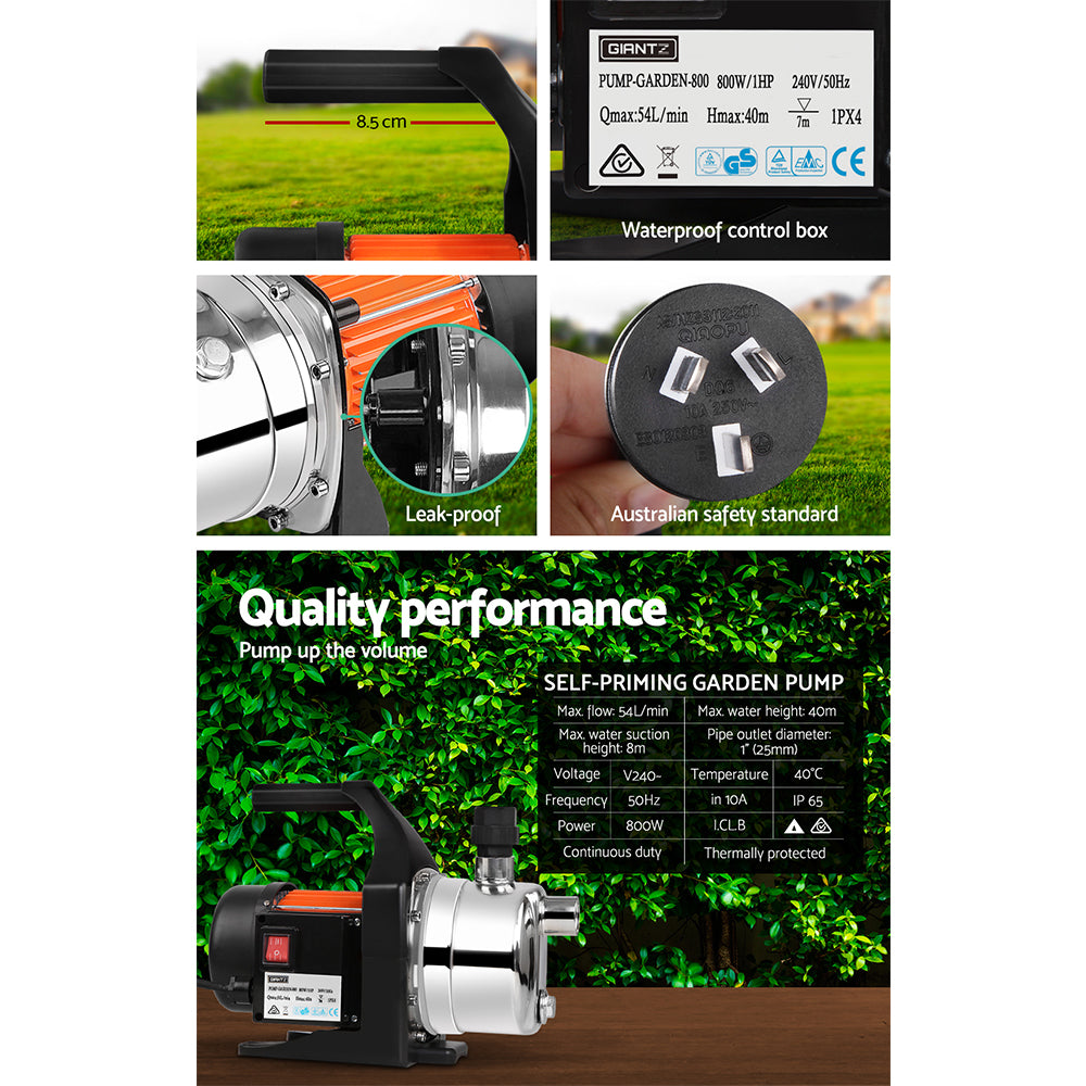 Giantz 800W Stainless Steel Garden Water Pump - MarKay Outdoors
