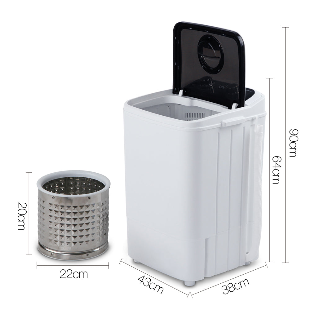 Devanti 4.6KG Mini Portable Washing Machine - Black - MarKay Outdoors