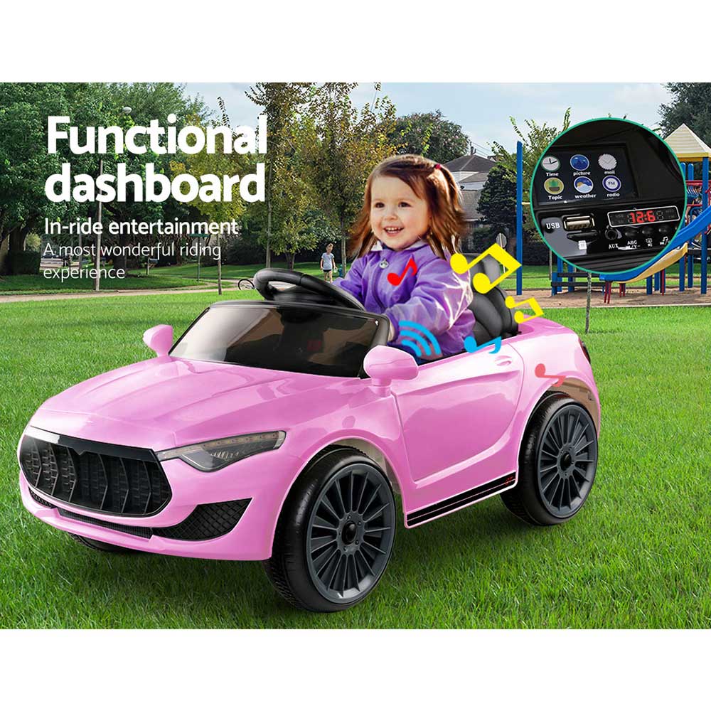 Rigo Kids Ride On Car Battery Electric Toy Remote Control Pink Cars Dual Motor - MarKay Outdoors