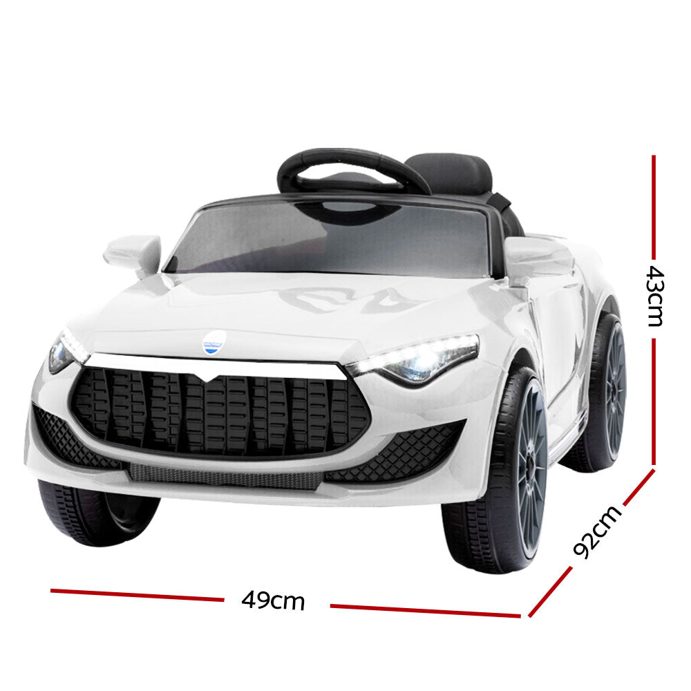 Rigo Kids Ride On Car Electric Toys 12V Battery Remote Control White MP3 LED - MarKay Outdoors