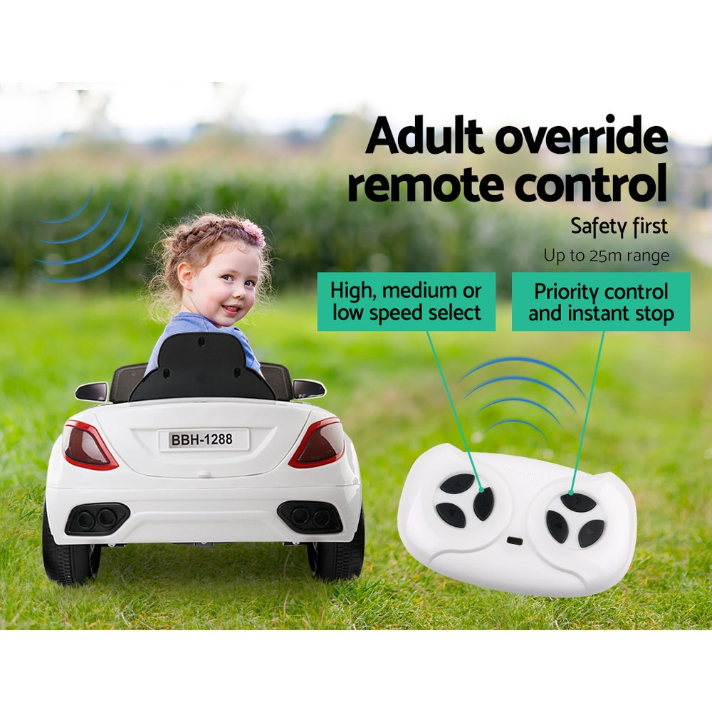 Rigo Kids Ride On Car Electric Toys 12V Battery Remote Control White MP3 LED - MarKay Outdoors