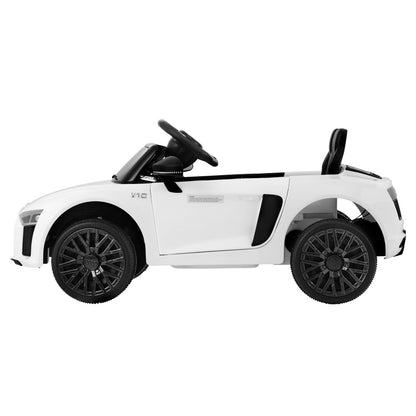 Kids Ride On Car Audi R8 Licensed Sports Electric Toy Cars 12V Battery White - MarKay Outdoors