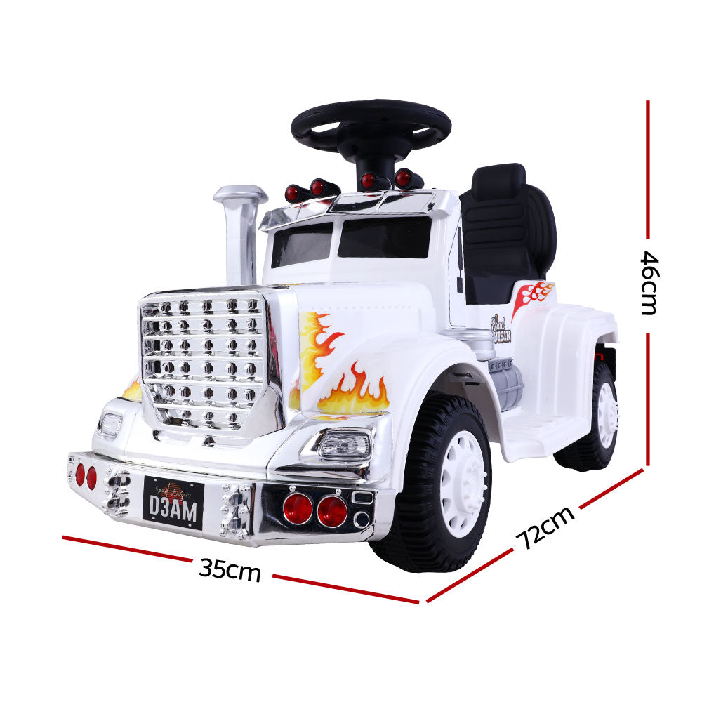 Ride On Cars Kids Electric Toys Car Battery Truck Childrens Motorbike Toy Rigo White - MarKay Outdoors