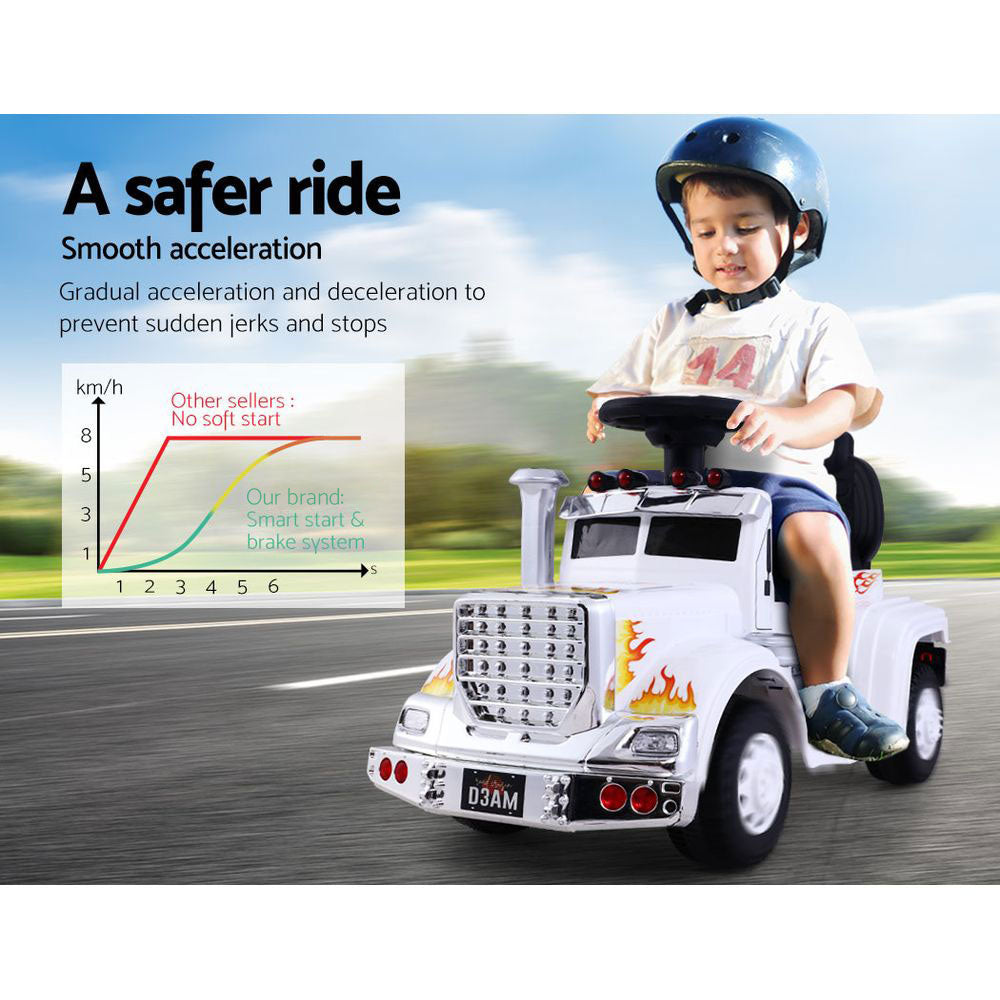 Ride On Cars Kids Electric Toys Car Battery Truck Childrens Motorbike Toy Rigo White - MarKay Outdoors