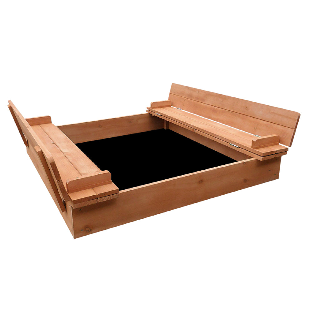 Keezi Wooden Outdoor Sandpit Set - Natural Wood - MarKay Outdoors