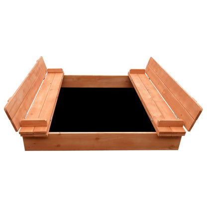 Keezi Wooden Outdoor Sandpit Set - Natural Wood - MarKay Outdoors