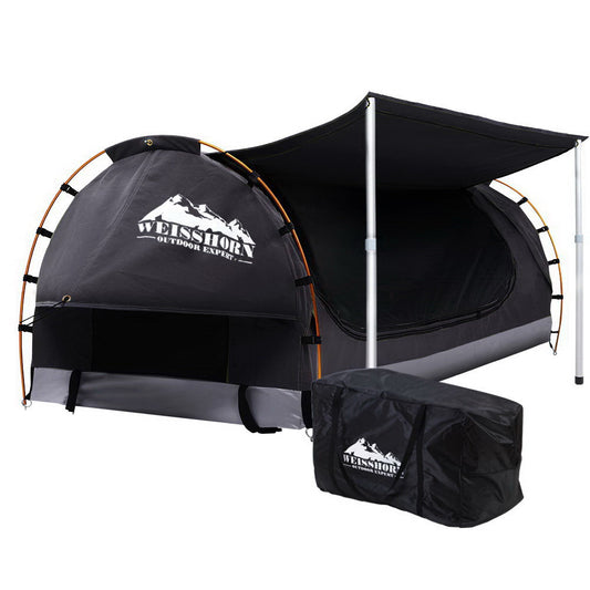 Weisshorn Double Swag Camping Swags Canvas Free Standing Dome Tent Dark Grey - MarKay Outdoors