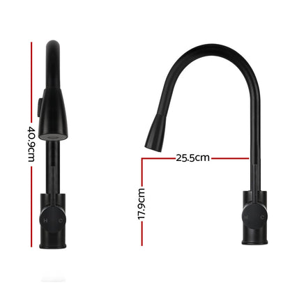 Cefito Pull-out Mixer Faucet Tap - Black - MarKay Outdoors