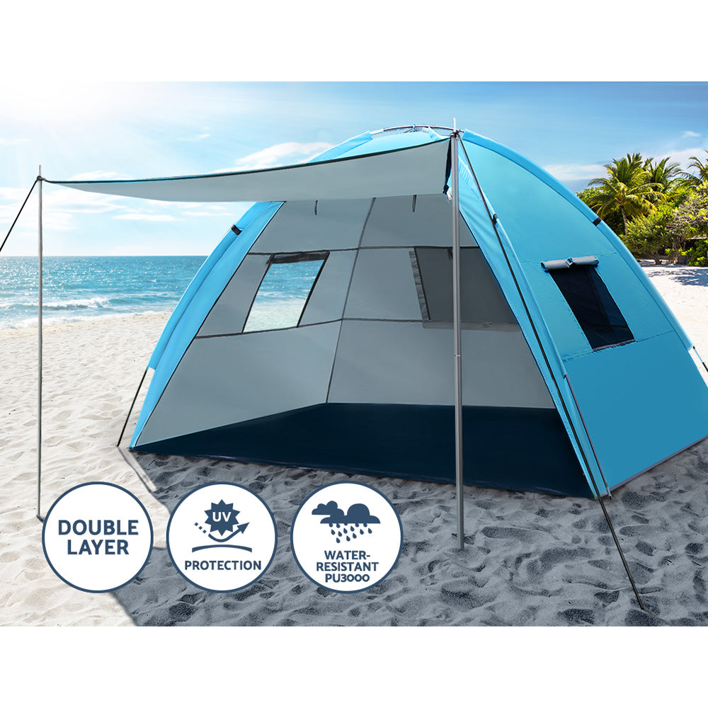 Weisshorn Camping Tent Beach Tents Hiking Sun Shade Shelter Fishing 2-4 Person - MarKay Outdoors