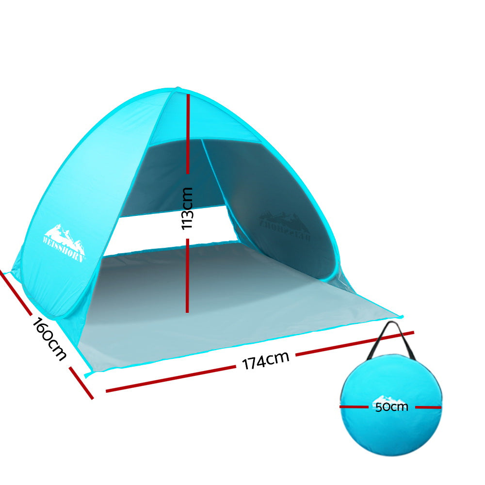 Weisshorn Pop Up Beach Tent Camping Hiking 3 Person Sun Shade Fishing Shelter - MarKay Outdoors