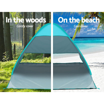 Weisshorn Pop Up Beach Tent Camping Hiking 3 Person Sun Shade Fishing Shelter - MarKay Outdoors