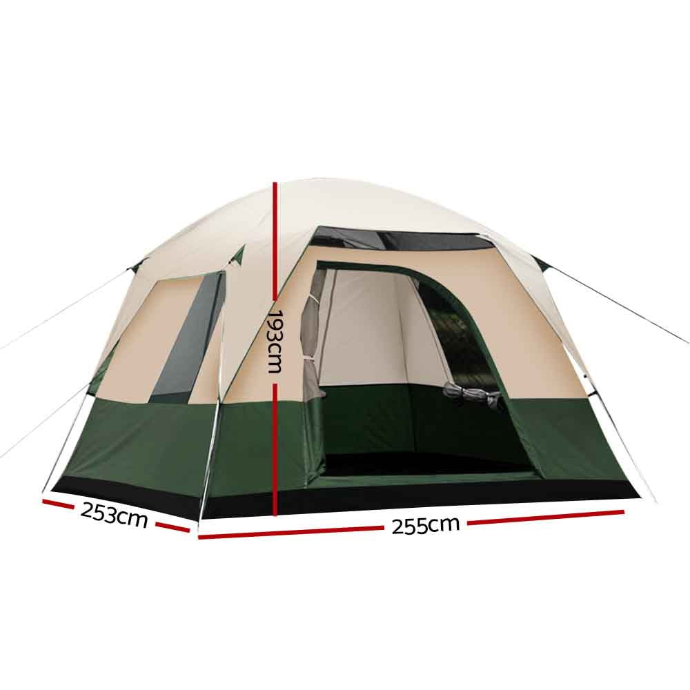 Weisshorn Family Camping Tent 4 Person Hiking Beach Tents Canvas Ripstop Green - MarKay Outdoors