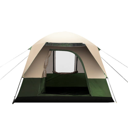 Weisshorn Family Camping Tent 4 Person Hiking Beach Tents Canvas Ripstop Green - MarKay Outdoors