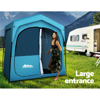 Weisshorn Double Camping Shower Toilet Tent Outdoor Fast Set Up Change Room