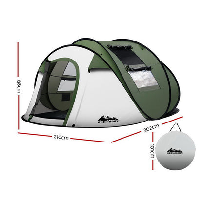 Weisshorn Instant Up Camping Tent 4-5 Person Pop up Tents Family Hiking Beach Dome - MarKay Outdoors