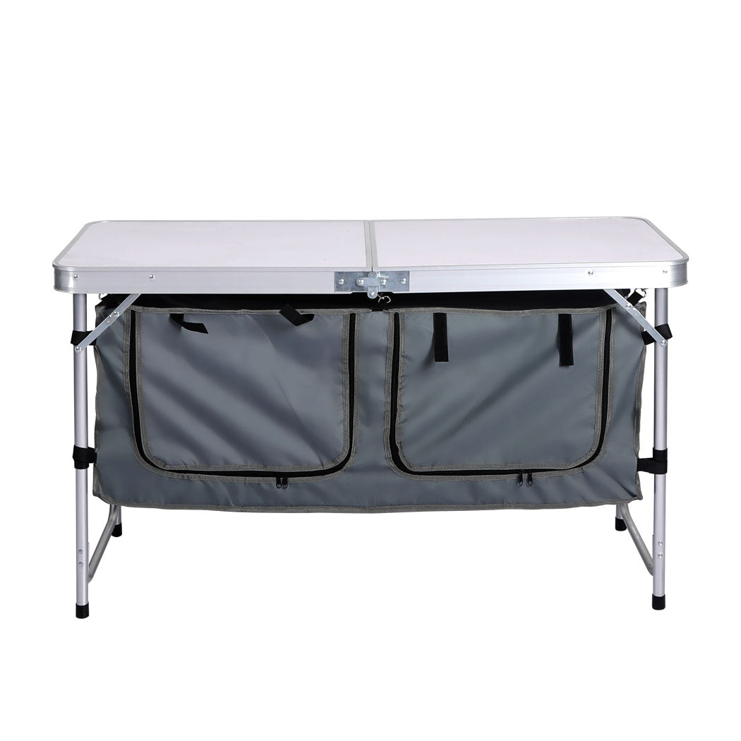 Levede Folding Camping Table Aluminium Portable Picnic Outdoor Storage Organizer