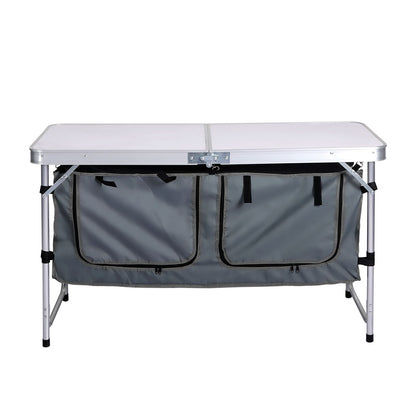 Levede Folding Camping Table Aluminium Portable Picnic Outdoor Storage Organizer