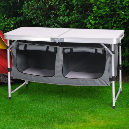 Levede Folding Camping Table Aluminium Portable Picnic Outdoor Storage Organizer