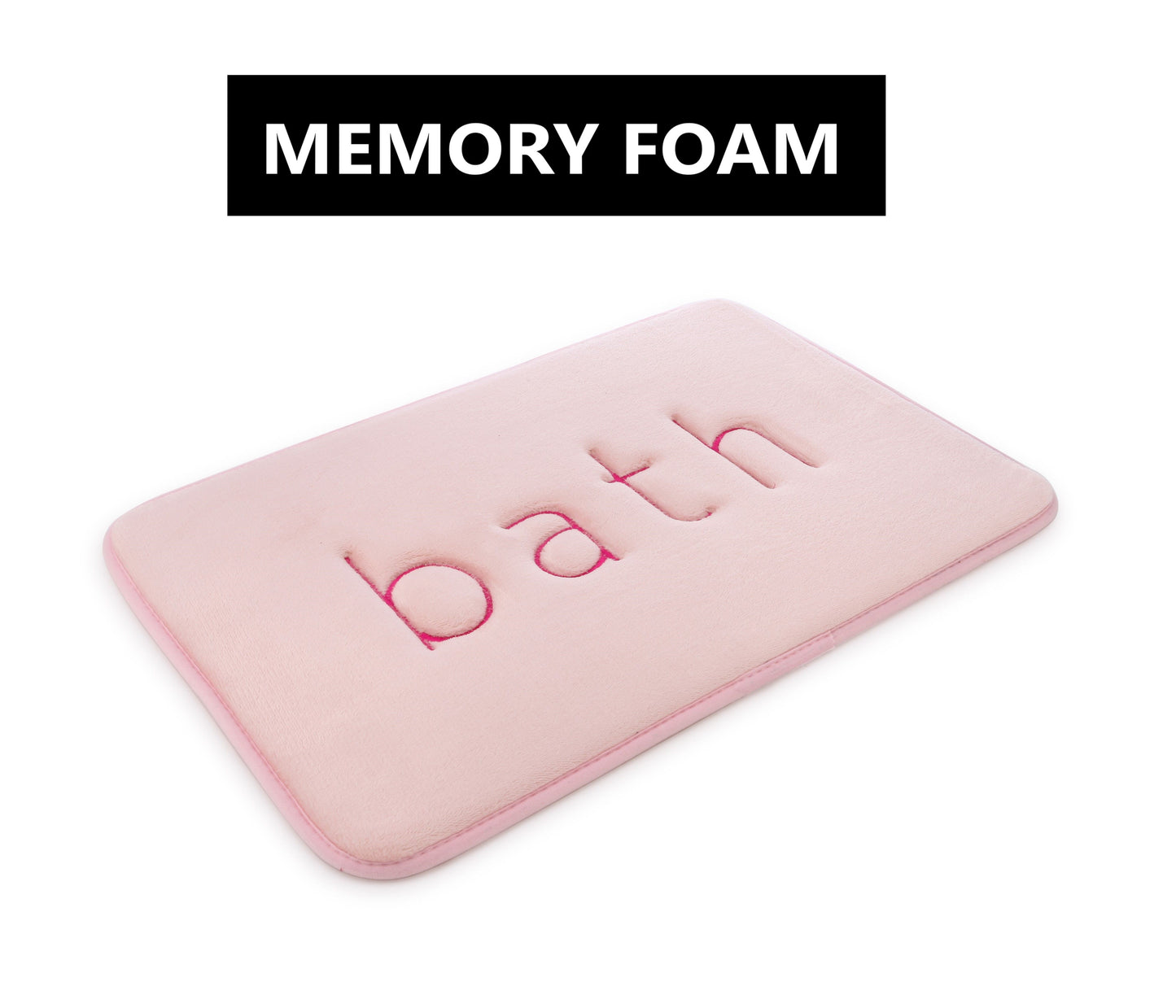 Extra Thick Memory Foam & Super Comfort Bath Rug Mat for Bathroom (60 x 40 cm, Pink) - MarKay Outdoors