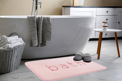 Extra Thick Memory Foam & Super Comfort Bath Rug Mat for Bathroom (60 x 40 cm, Pink) - MarKay Outdoors