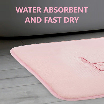 Extra Thick Memory Foam & Super Comfort Bath Rug Mat for Bathroom (60 x 40 cm, Pink) - MarKay Outdoors