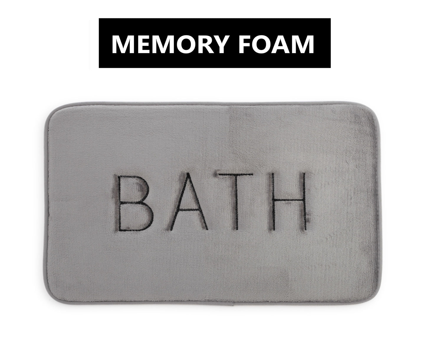 Extra Thick Memory Foam & Super Comfort Bath Rug Mat for Bathroom (60 x 40 cm, Grey) - MarKay Outdoors