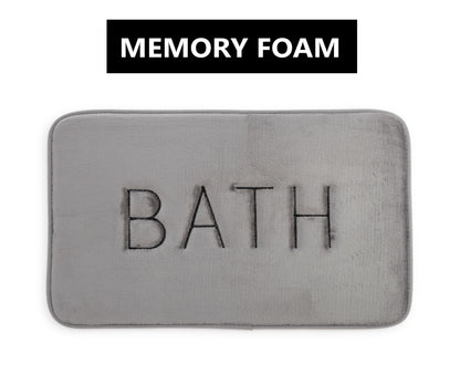 Extra Thick Memory Foam & Super Comfort Bath Rug Mat for Bathroom (60 x 40 cm, Grey) - MarKay Outdoors