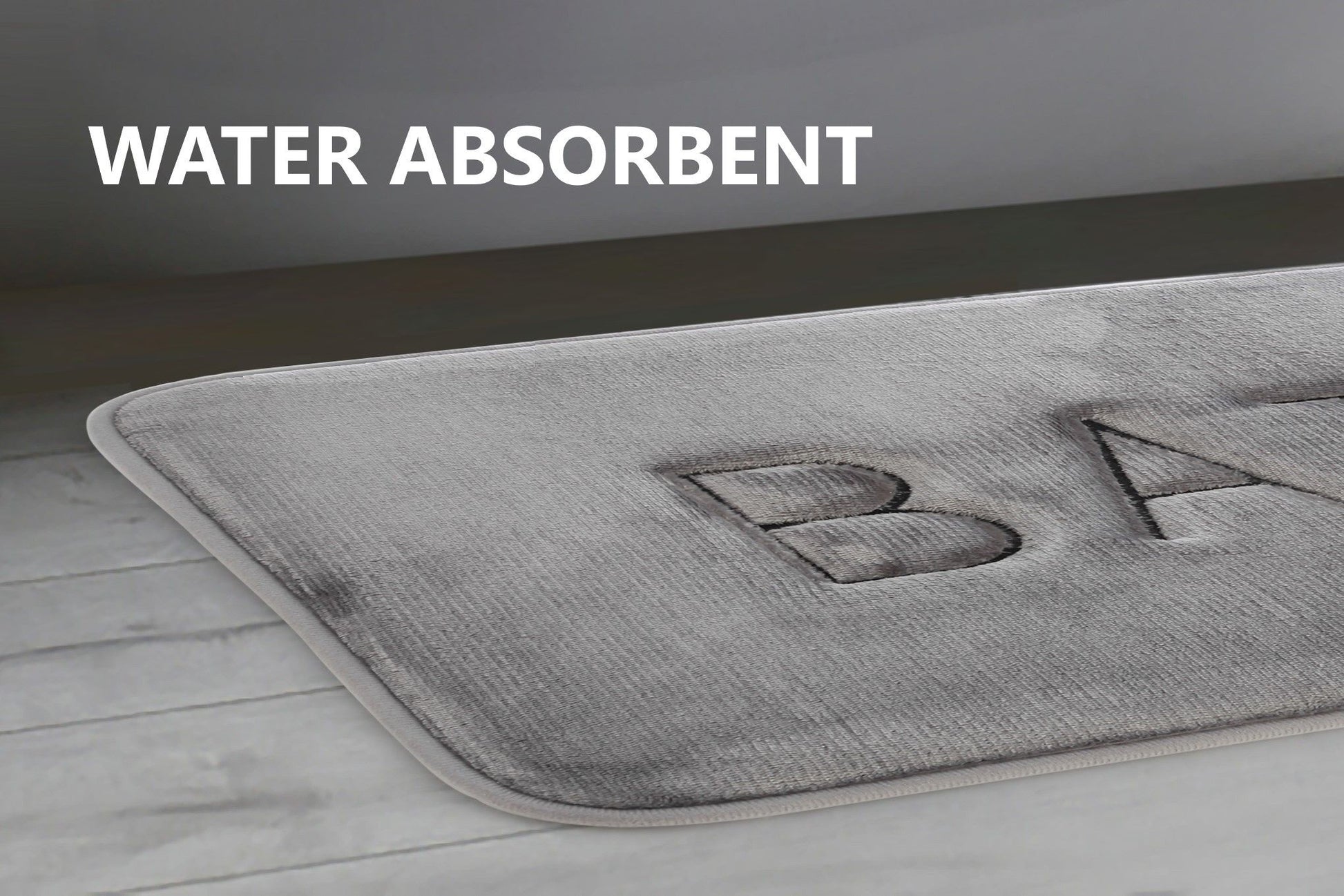 Extra Thick Memory Foam & Super Comfort Bath Rug Mat for Bathroom (60 x 40 cm, Grey) - MarKay Outdoors