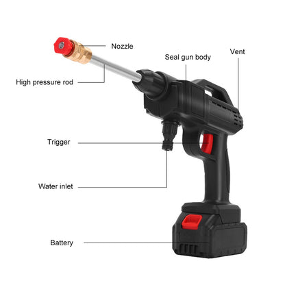 Electric Car Pressure Washer Cordless Spray Gun W/ 2 Battery Water Cleaner Tool - MarKay Outdoors