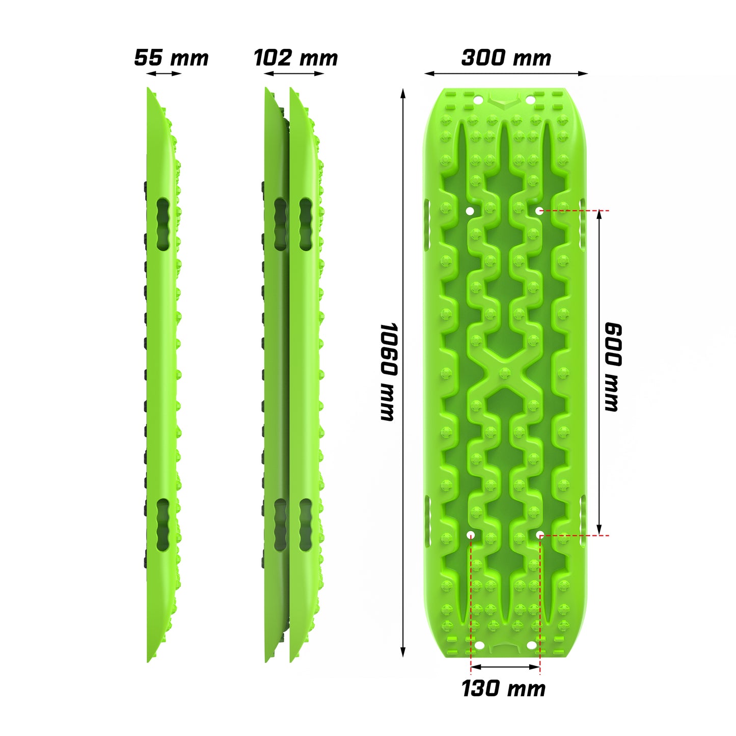 X-BULL Hitch Receiver 5T Recovery Receiver With 2PCS Recovery tracks Boards Gen3.0 Green