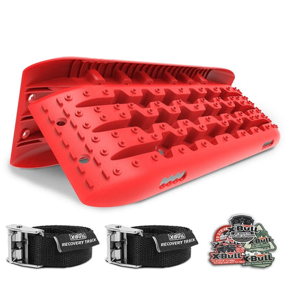 X-BULL KIT1 Recovery track Board Traction Sand trucks strap mounting 4x4 Sand Snow Car RED - MarKay Outdoors