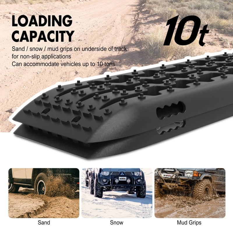 X-BULL KIT1 Recovery track Board Traction Sand trucks strap mounting 4x4 Sand Snow Car BALCK - MarKay Outdoors