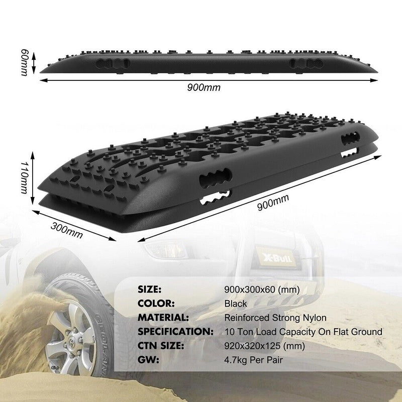 X-BULL KIT1 Recovery track Board Traction Sand trucks strap mounting 4x4 Sand Snow Car BALCK - MarKay Outdoors