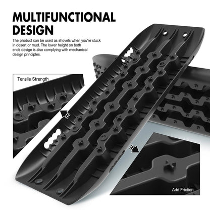 X-BULL KIT1 Recovery track Board Traction Sand trucks strap mounting 4x4 Sand Snow Car BALCK - MarKay Outdoors