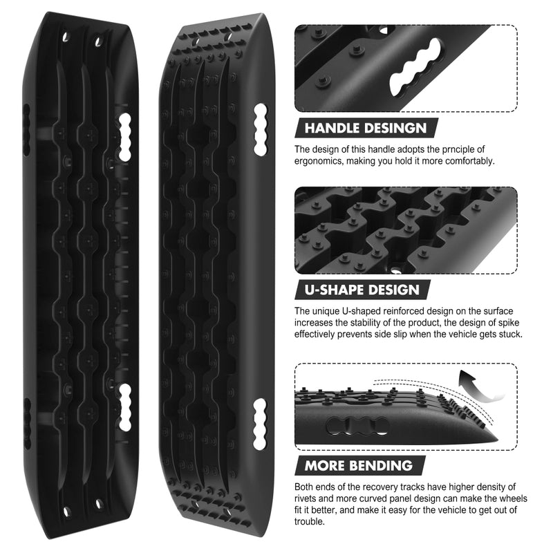 X-BULL KIT1 Recovery track Board Traction Sand trucks strap mounting 4x4 Sand Snow Car BALCK - MarKay Outdoors