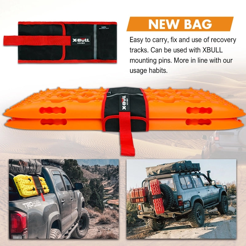 X-BULL KIT2 Recovery tracks 6pcs Board Traction Sand trucks strap mounting 4x4 Sand Snow Car red - MarKay Outdoors