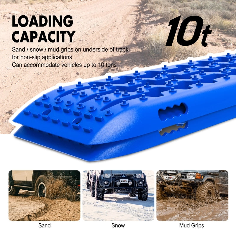 X-BULL KIT2 Recovery tracks kit Board Traction Sand trucks strap mounting 4x4 Sand Snow Car blue 6pcs - MarKay Outdoors