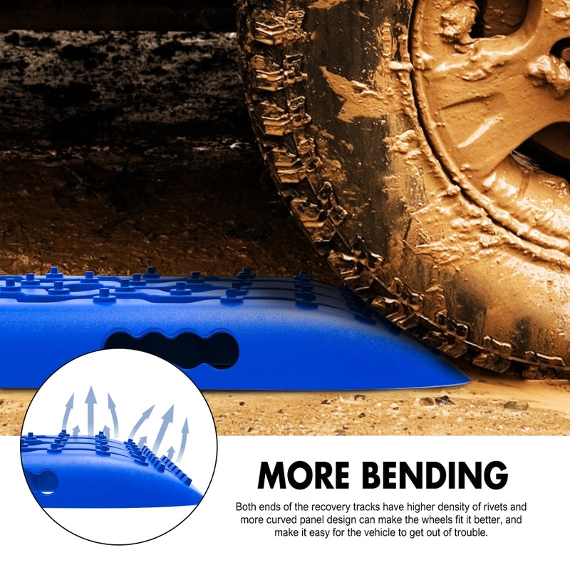 X-BULL KIT2 Recovery tracks kit Board Traction Sand trucks strap mounting 4x4 Sand Snow Car blue 6pcs - MarKay Outdoors