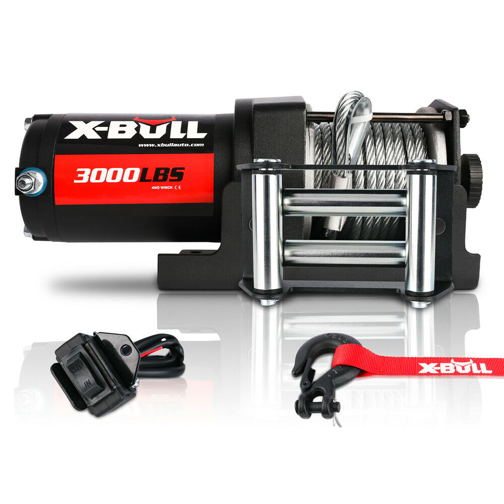 X-BULL Electric Winch 3000lbs/1360kg Wireless 12V Steel Cable ATV 4WD BOAT 4X4 - MarKay Outdoors