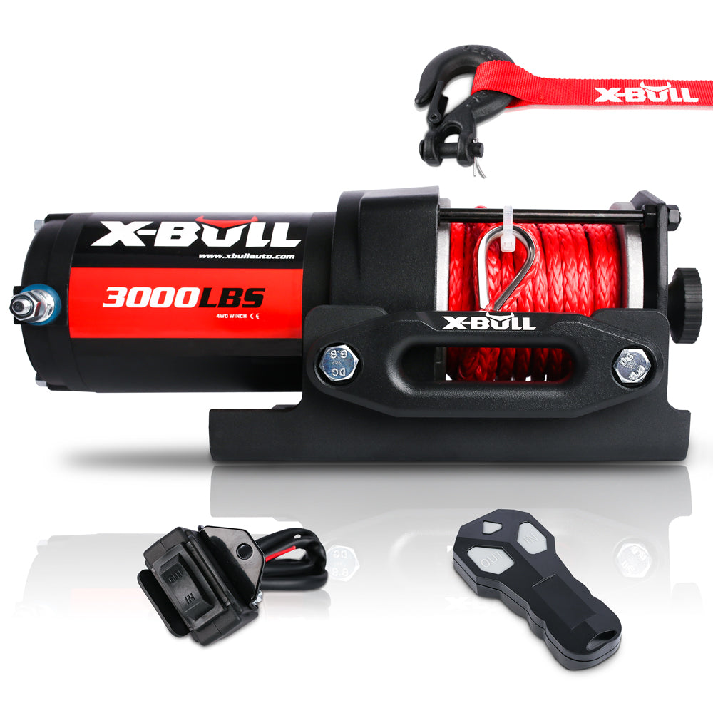 X-BULL Electric Winch 12V Wireless 3000lbs/1360kg Synthetic Rope BOAT ATV 4WD - MarKay Outdoors