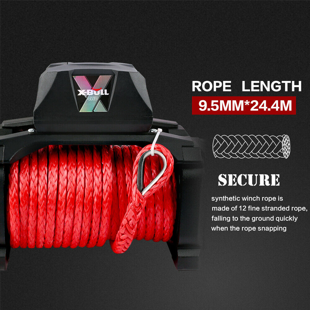 X-BULL Electric Winch 12V Synthetic Rope Wireless 14500LB Remote 4X4 4WD Boat - MarKay Outdoors